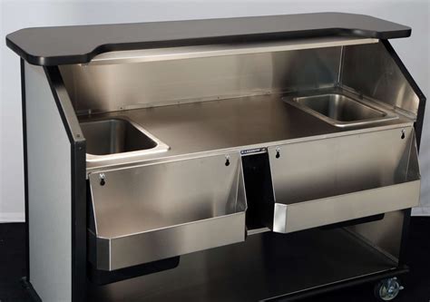 Lakeside 886 Portable Beverage Bar with (2) 40-Lb. Ice Bins, (2) Speed Rails, NSF, 63-1/2" Wide ...