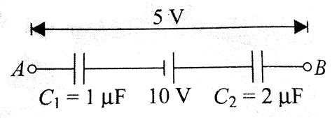 A circuit has section AB as shown in The emf of the cell is `10 V`, and ...