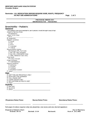Fillable Online Bronchiolitis Pediatric General Fax Email Print - pdfFiller
