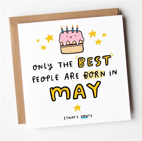 May Birthday Card, the Best People Are Born in May, Funny Birthday Card ...