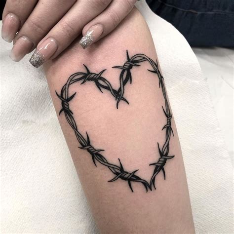 Barbed Wire Heart Tattoos