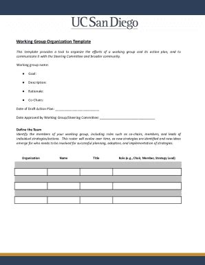 Image result for Working Group Framework Template