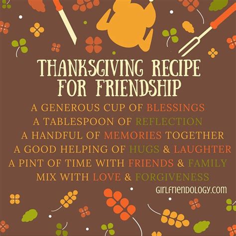 Thanksgiving Recipe for Friendship | Happy thanksgiving quotes ...