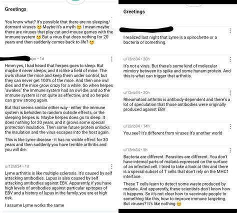 Bacteria are different. Parasites are different. You don't have ...