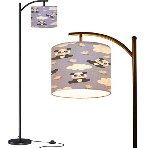 Arc Floor Lamps kawaii panda bear sitting purple floral kids cute ...