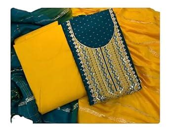 Buy Navdeep Women's Cotton Yellow Embellished Embroidered work on Neck ...