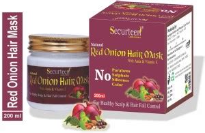 Securteen Red Onion Hair Mask with Amla & Vitamin E for Anti Hair Loss ...