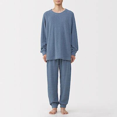 M's Smooth knitted fleece L/Slv lounge set | MUJI