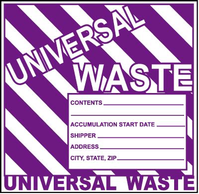 Image result for Universal Waste Sticker Label