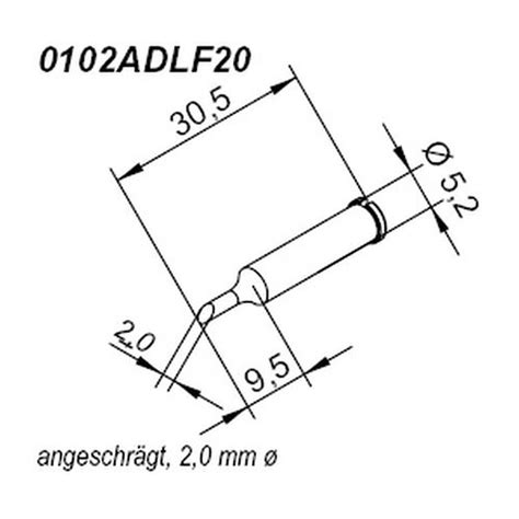ERSADUR Lötspitze für i-Tool, gerade, angeschrägt, 2 mm – Ersa-Shop