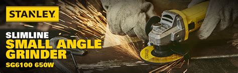 STANLEY SG6100-IN 620W 100mm SLIM Small Angle Grinder (Yellow & Black ...