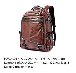 Buy FUR JADEN Faux Leather 15.6 Inch Premium Laptop Backpack 32L with ...