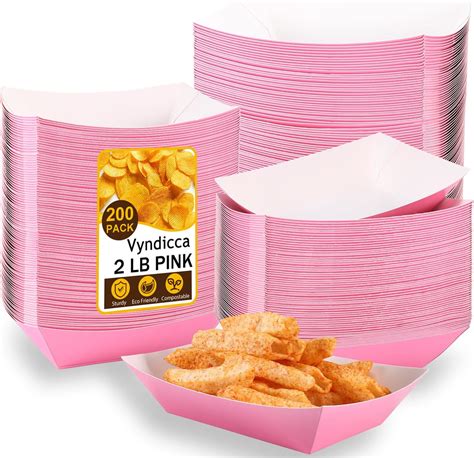 Amazon.com: Vyndicca Paper Food Trays,200 Pcs 2 Lb Disposable Food ...