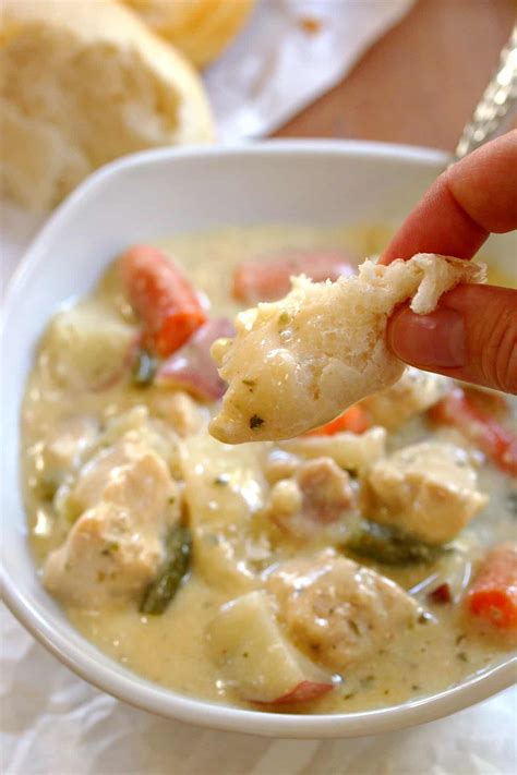 Crock Pot Creamy Chicken Stew - The Cozy Cook