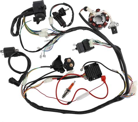 Buy AuInLand Wiring Harness Kit Complete Electrics Stator Coil CDI Wire ...