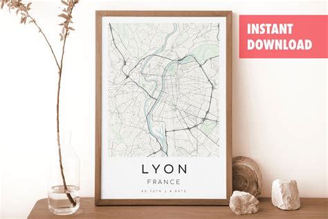 LYON France Map Print Map of Lyon Digital Wall Art Lyon City Map Poster ...