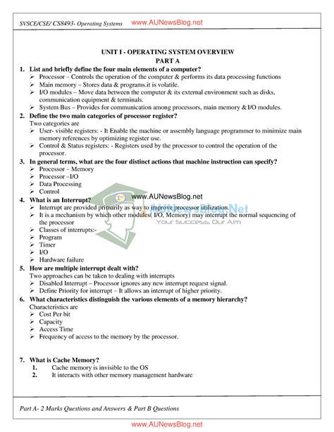 CS8493-2marks question bank - SVSCE/CSE/ CS8493- Operating Systems Part ...