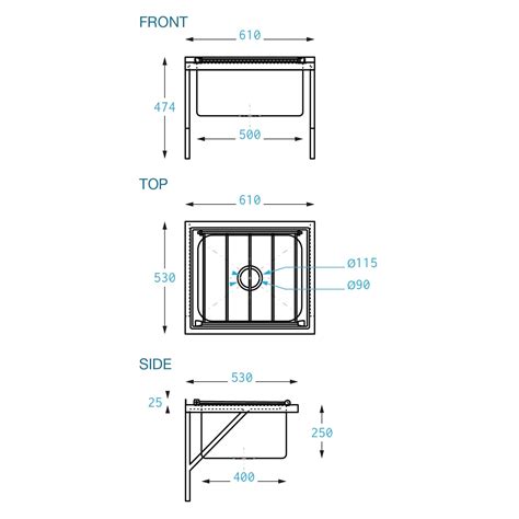 Stainless Steel Commercial Kitchen Wall Mounted Mop Sink - Brayco ...