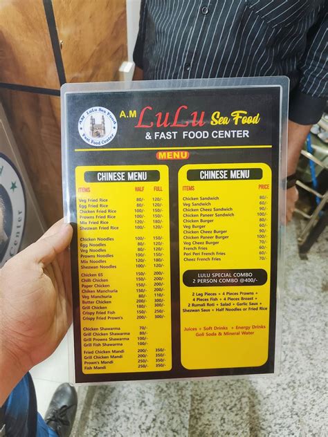 Menu at LuLu Fast Food, Hyderabad