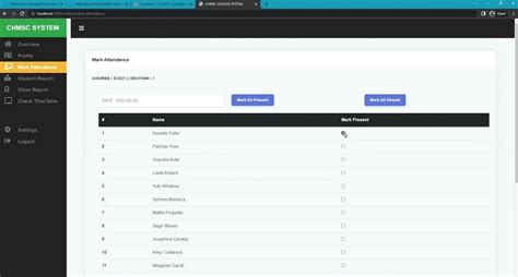 Student Attendance System Using HTML CSS and JavaScript 的图像结果