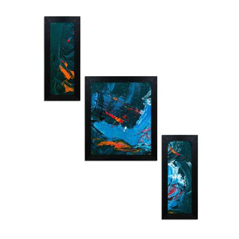 Home Attire HAP-1107 Abstract Paintings- Set of 3 (6x14inch-2 ...