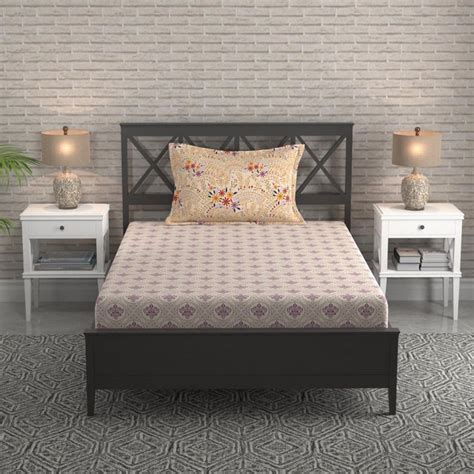 Buy BICHAUNA Malhar Cotton 120TC Printed 2Pcs Single Bedsheet Set from ...