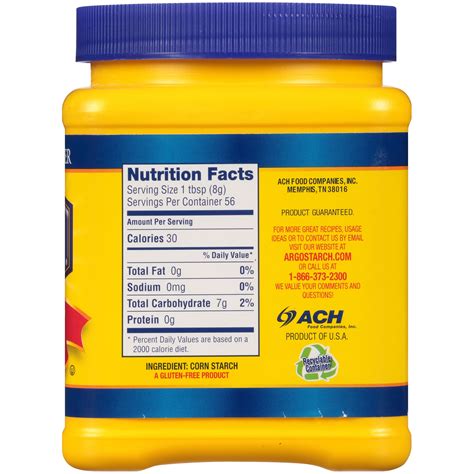 Argo Corn Starch Nutrition Facts | Besto Blog
