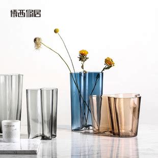 博西家居 传奇湖泊透明玻璃花瓶摆件现代几何家居客厅桌面装饰品-阿里巴巴
