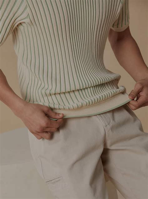 Jungle Ribbed Polo Casual Green Rib Polo for Men Online | Andamen