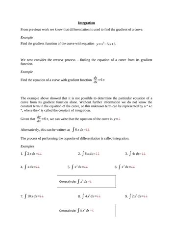 Image result for A Level Integration Examples