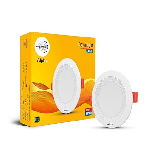 wipro Acrylonitrile Butadiene Styrene 6W Alpha Downlight for Junction ...