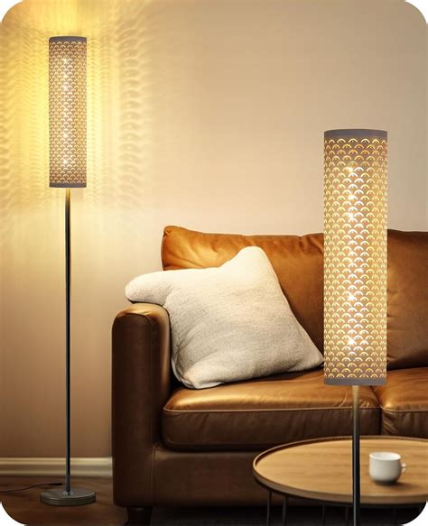 Industrial Modern Floor Lamps for Living Room, Dimmable Standing Tall ...