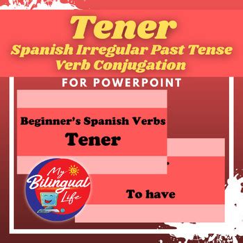 Tener - Spanish Irregular Past Tense Verb Conjugation - PowerPoint