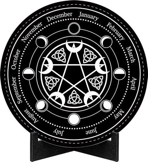 Wheel of The Year Sign Pagan Decor Wicca Calendar Wiccan Holidays Altar ...