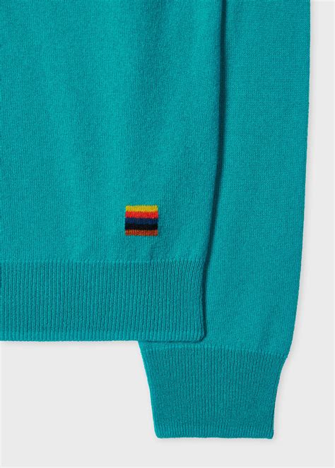Women's Turquoise Crew Neck Cashmere Sweater Paul Smith
