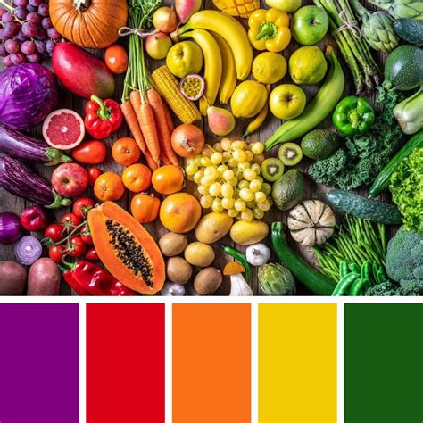 Rainbow Fruit and Vegetable Color Palette