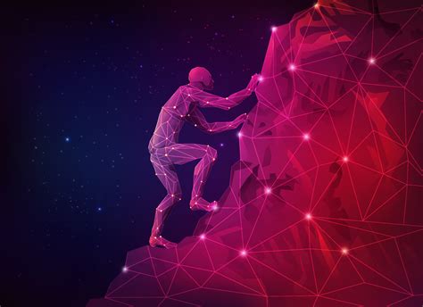 polygon man climbing 11292887 Vector Art at Vecteezy