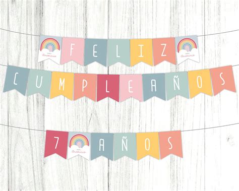 SPANISH Rainbow Party Kit Printable, Instant Download, Birthday Party ...