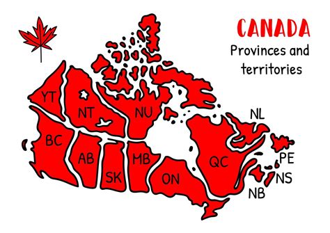 Map of Canada. Red and white print of Canada map 11265306 Vector Art at Vecteezy