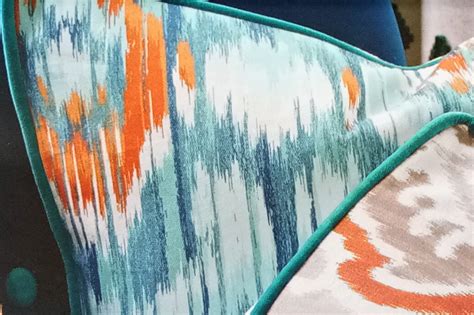 Blue Ombre Geometry Curtain Fabric By The Yard Upholstery | Etsy