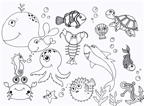 Printable Sea Animals Coloring Pages