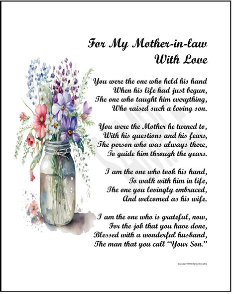 Mothers Day Poems For Mother In Laws