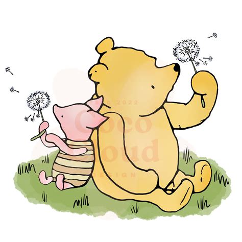 Classic Winnie Pooh Piglet PNG JPEG Artwork Clipart - Etsy