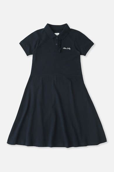 Buy Girls Navy Solid Knee Length Casual Dress Online - 39975004 | Allen ...