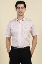 Buy Men Peach Printed Half Sleeves Formal Shirt Online - 39944000 ...