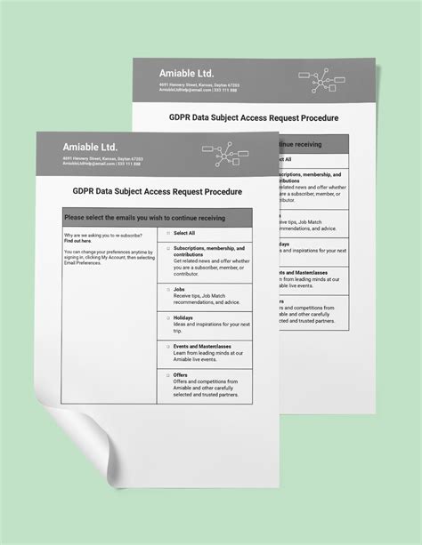 GDPR Data Subject Access Request Procedure in Word, Google Docs ...