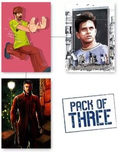 MS Dhoni | Rahul Dravid | Jasprit Bumrah | 3 Unframed Tribute Poster ...