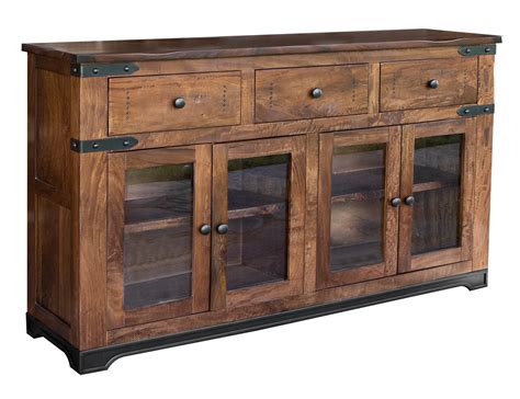 International Furniture Direct Parota IFD866CONS Rustic 4-Door Console ...