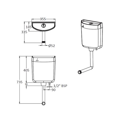 Jaquar External Wall Mounted Cistern Without Frame WHC-WHT-184AN ...