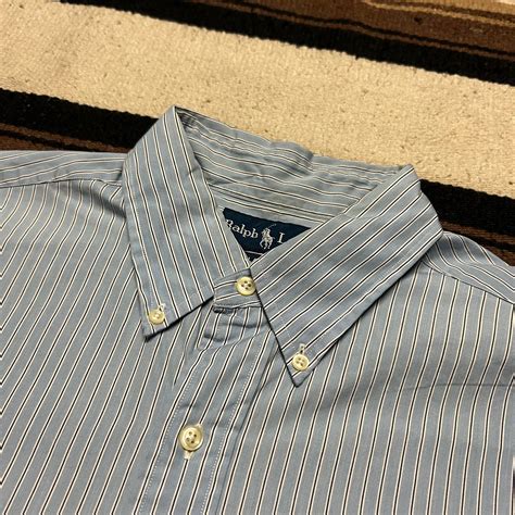 Ralph Lauren Button Down "Stripe Pattern" Long Sleeve Shirt size L ...